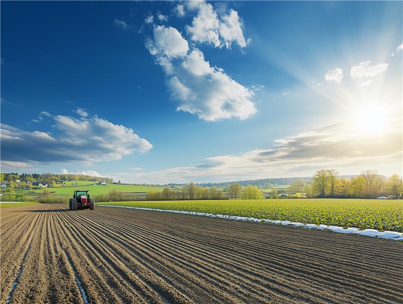 Tractor in the field